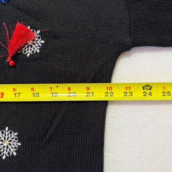 Holiday Time Women's Black Red La La Llama Christmas Sweater Size XL 16-18 - Picture 9 of 10